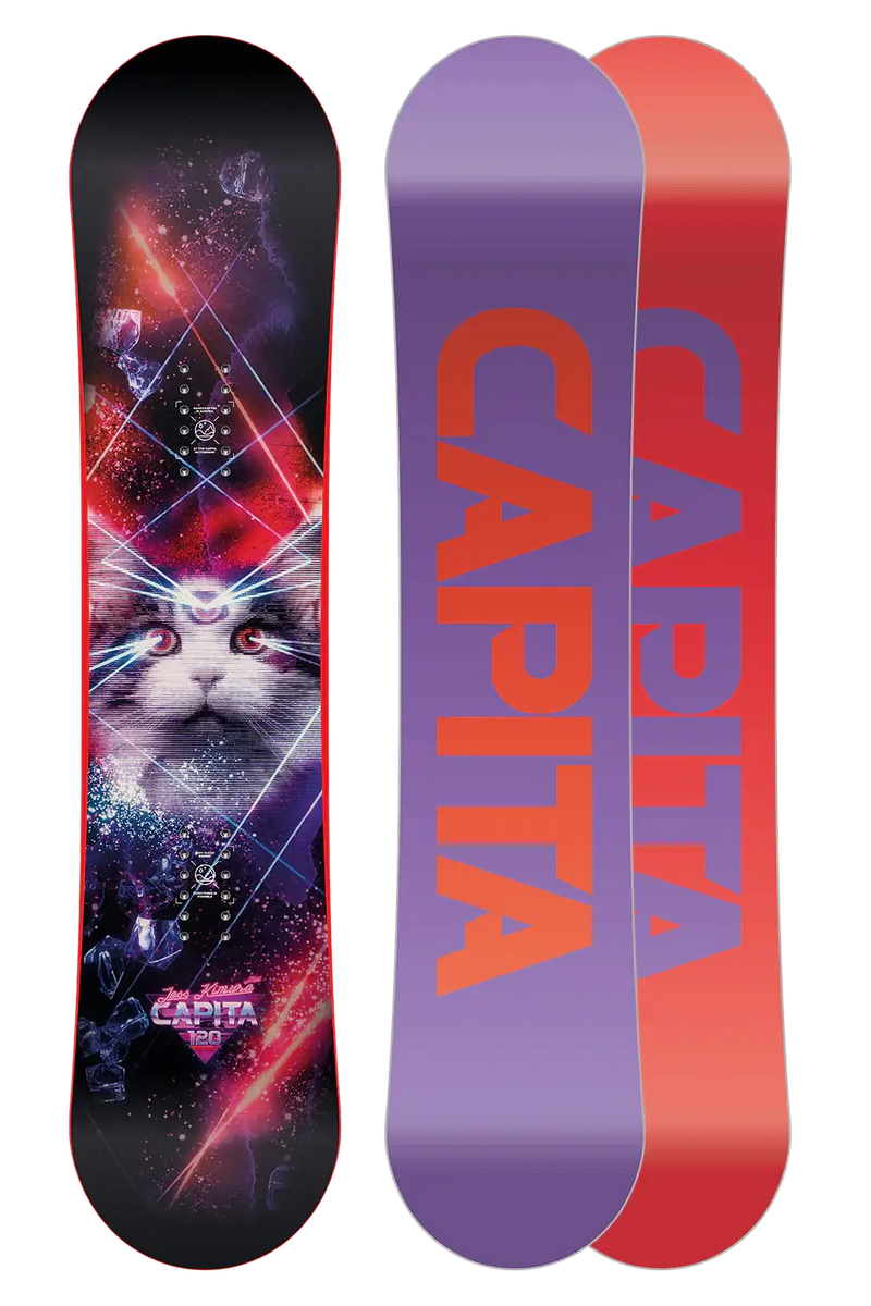 capita kids snowboard Jess Kimura Mini 2026 120 Color:LX 6/3 Raptor Gunmetal MC w/Guide Plate ICON Alliance Helmet - the Youth Brigade Mini hide:latte