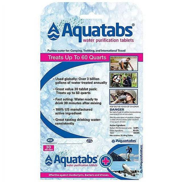 Aquatabs Water Purification Tablets 30 Tablets For Effective Water Aquatabs Water Purification Tablets 30 Tablets For Effective Water