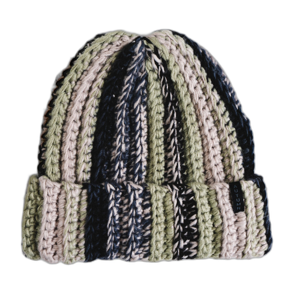 Autumn Patchwork Beanie - SAND