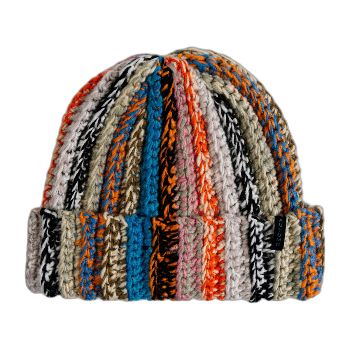 Autumn Patchwork Beanie - TEAL