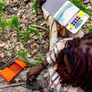 GSI Outdoors Backpack Watercolor Set – Portable Outdoor Painting Kit with Watercolors, Brush & Paper