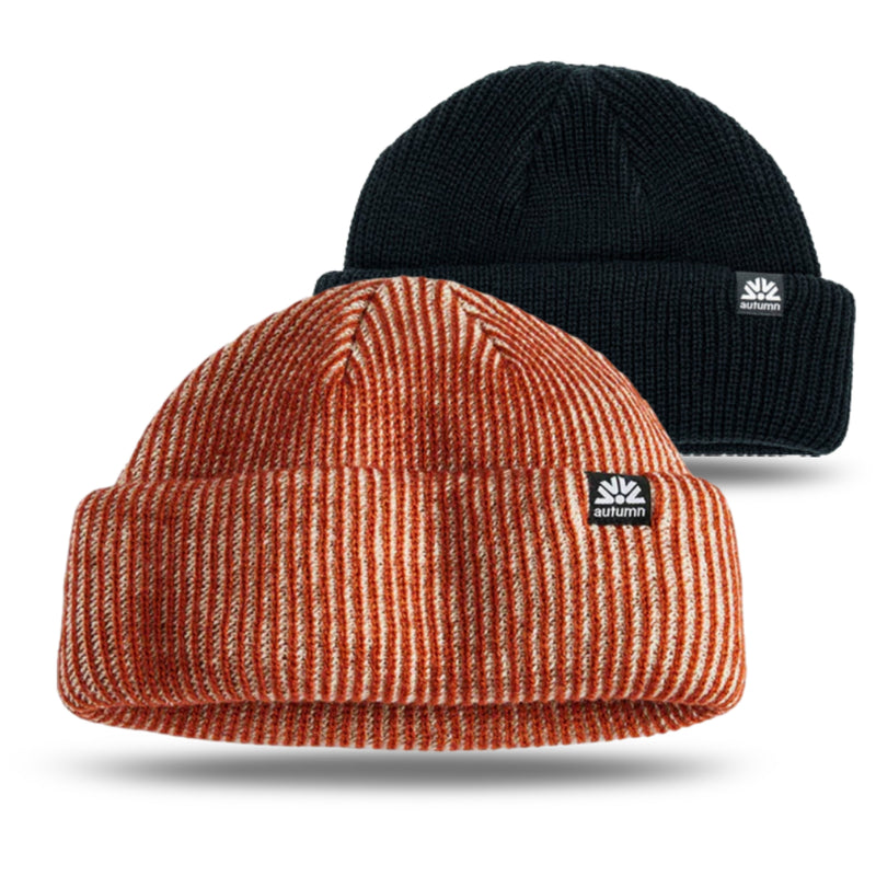 Autumn Cord Double Roll Beanie