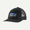 Patagonia P-6 Logo LoPro Trucker Hat – White with Redtail Rust - BLACK