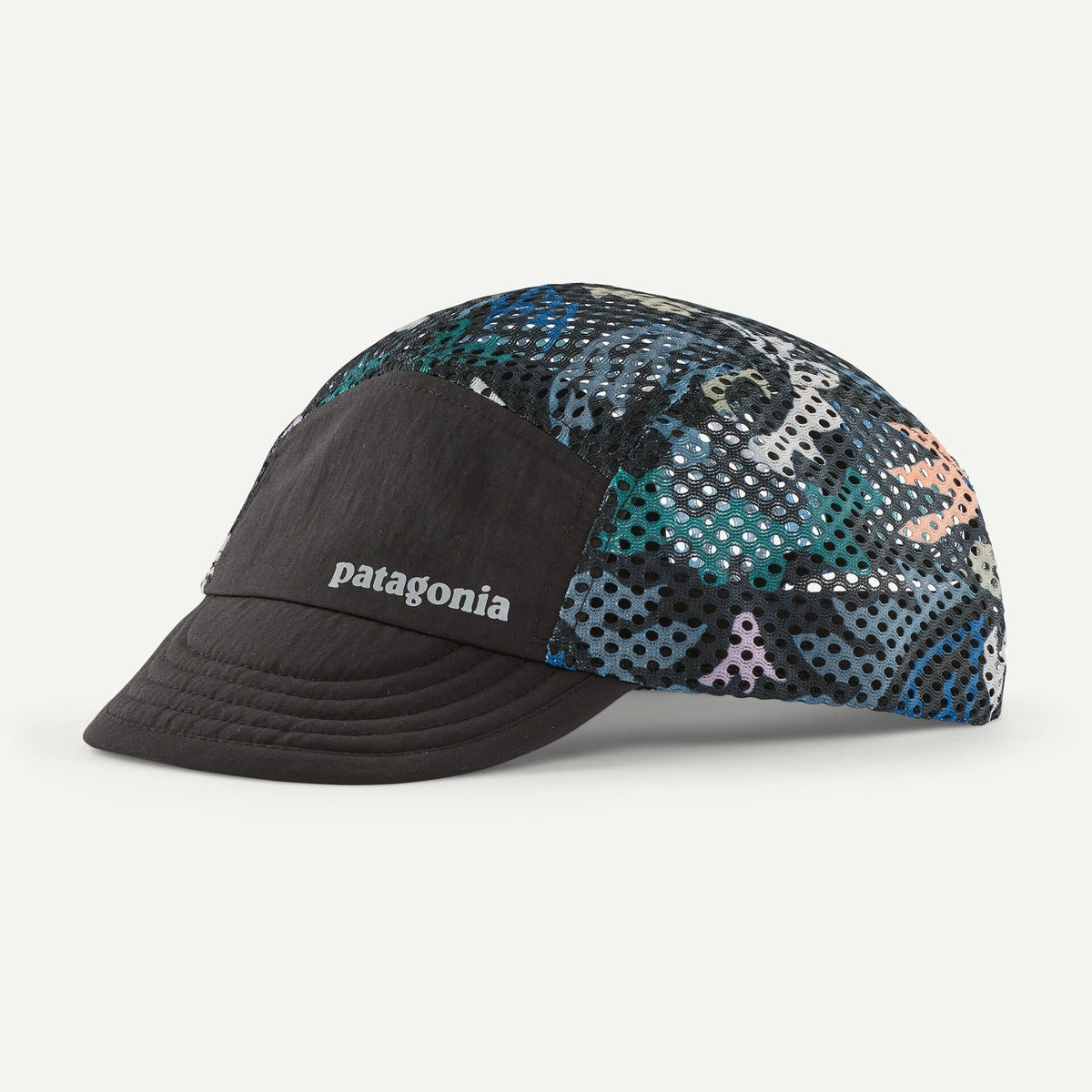 Patagonia Duckbill Cap – Lightweight Performance Running Hat - BLACK/KALEIDO