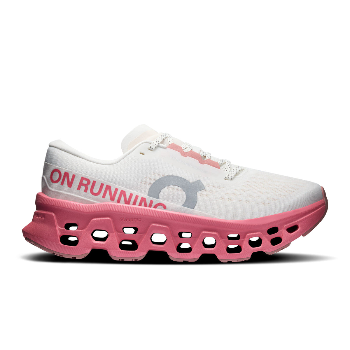 On Cloudmonster 3 Women's running shoe in Ivory / Camellia