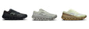 On Cloudultra 3 Women's trail running shoes — all three colorways: Black/Black, Iceberg/Glacier, Linen/Safari