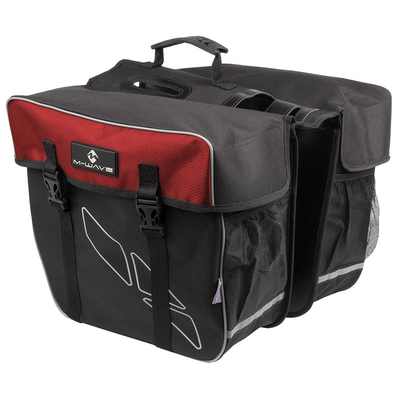 M-Wave Amsterdam 30L Pannier Bag - Durable Backpack with Reflective Stripes and QR Code Access