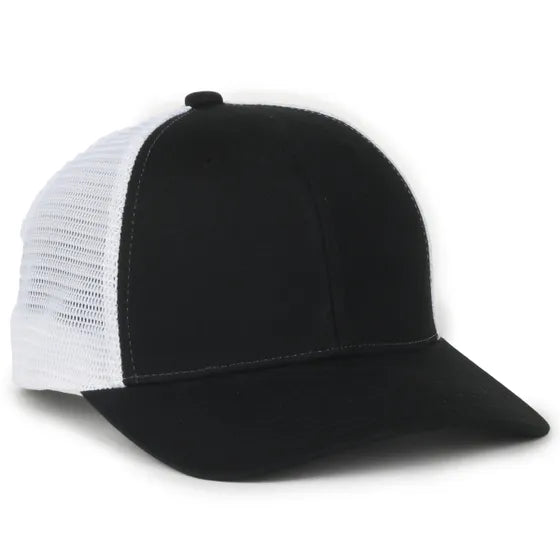 Outdoor Cap FLX672M ProFlex Stretch Mesh Cap – Structured Pro Round Crown, Premium Cotton Twill, Adjustable Sweatband