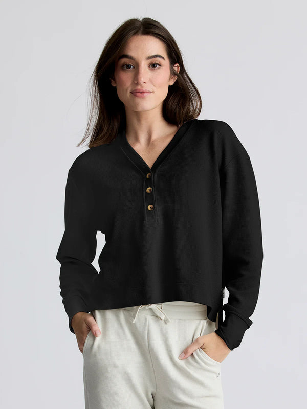Free Fly Waffle Long Sleeve Henley - Women's