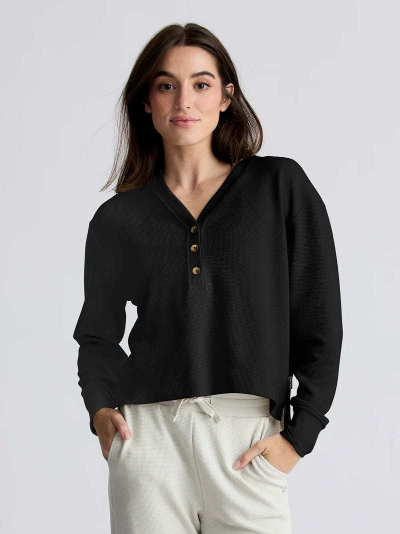 Free Fly Waffle Long Sleeve Henley - Women's