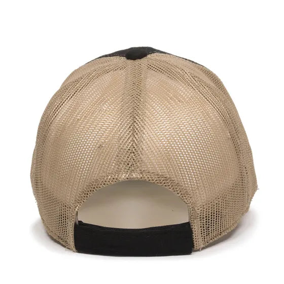 Outdoor Cap FWT-130 Garment Washed Trucker Hat – Unstructured Low Crown, Mesh Back, Adjustable Closure