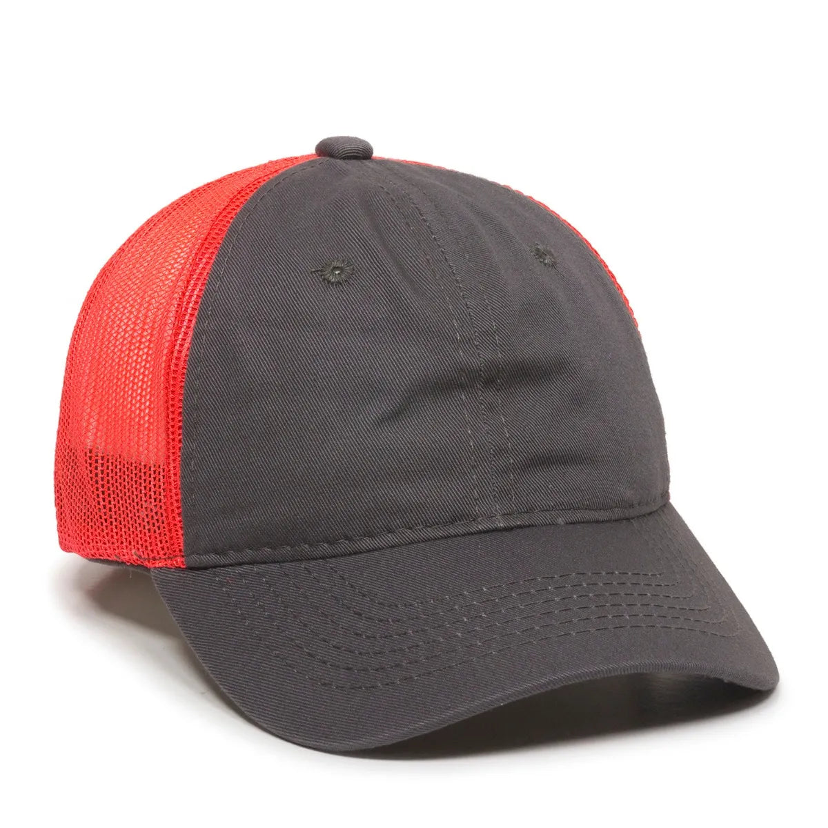 Outdoor Cap FWT-130 Garment Washed Trucker Hat – Unstructured Low Crown, Mesh Back, Adjustable Closure