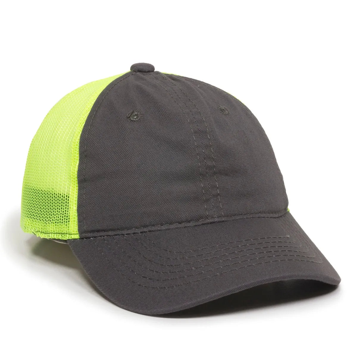 Outdoor Cap FWT-130 Garment Washed Trucker Hat – Unstructured Low Crown, Mesh Back, Adjustable Closure