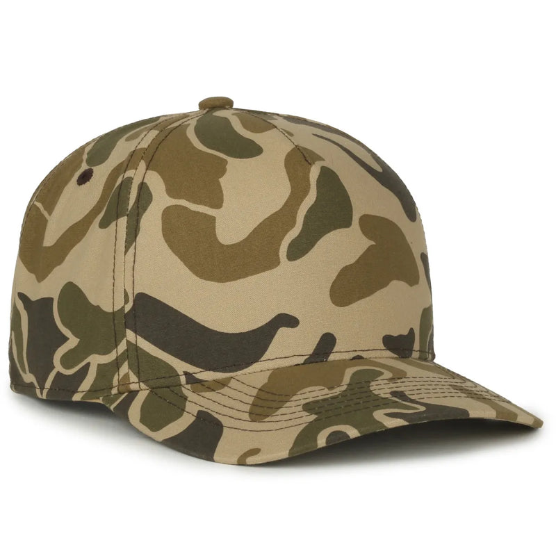 Outdoor Cap GC101 5-Panel Camo Mesh Back Hat – Structured Pro Round Crown Cap