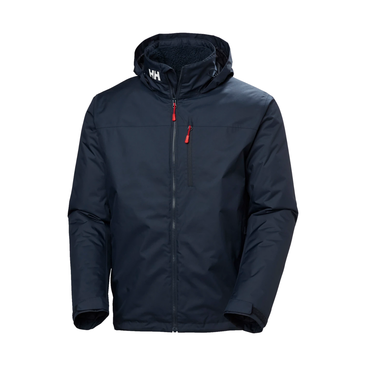 Helly Hansen Crew Hooded Pile Jacket - Men's in NAVY