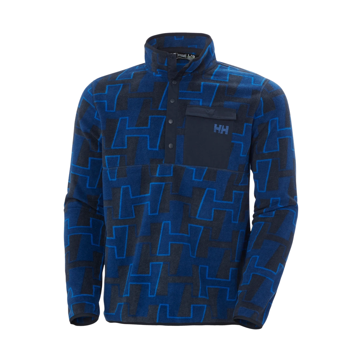 Helly Hansen Maridalen Printed Fleece - Men's in DARK BLUE MONOGRAM AOP