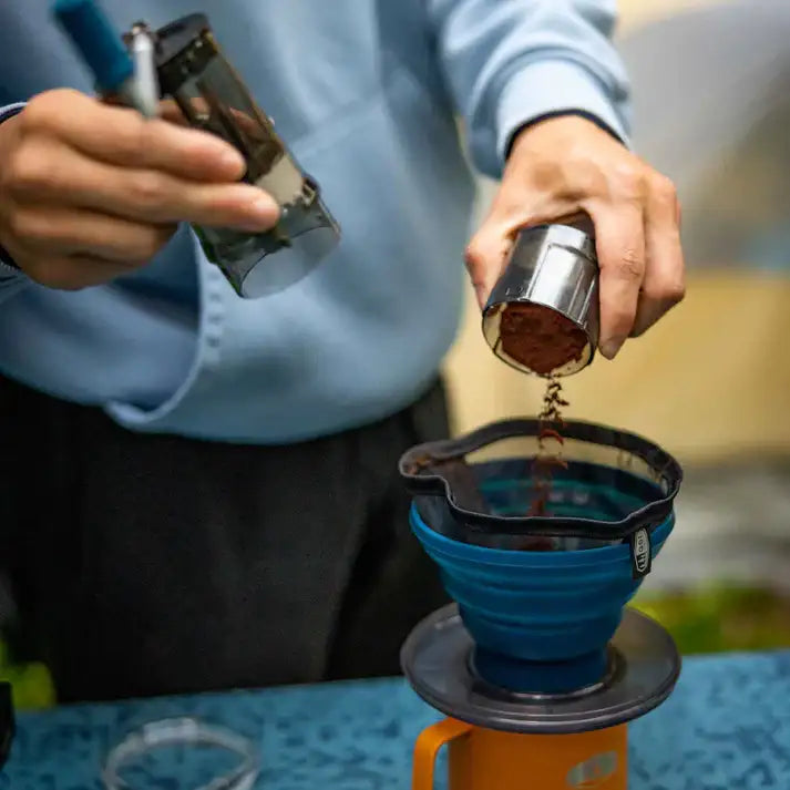 GSI Outdoors Gourmet Pourover Java Set – Portable Collapsible Coffee Brewer with Integrated Cup