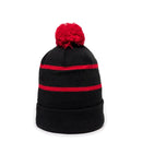 Outdoor Cap KNF-100 Pom Watch Cap Beanie – Acrylic Knit with Fleece Lining & Jacquard Stripes
