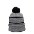 Outdoor Cap KNF-100 Pom Watch Cap Beanie – Acrylic Knit with Fleece Lining & Jacquard Stripes