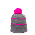 Outdoor Cap KNF-100 Pom Watch Cap Beanie – Acrylic Knit with Fleece Lining & Jacquard Stripes