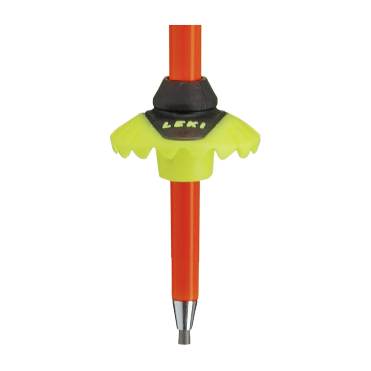 Leki Wyldbird TR ski poles basket and tip detail