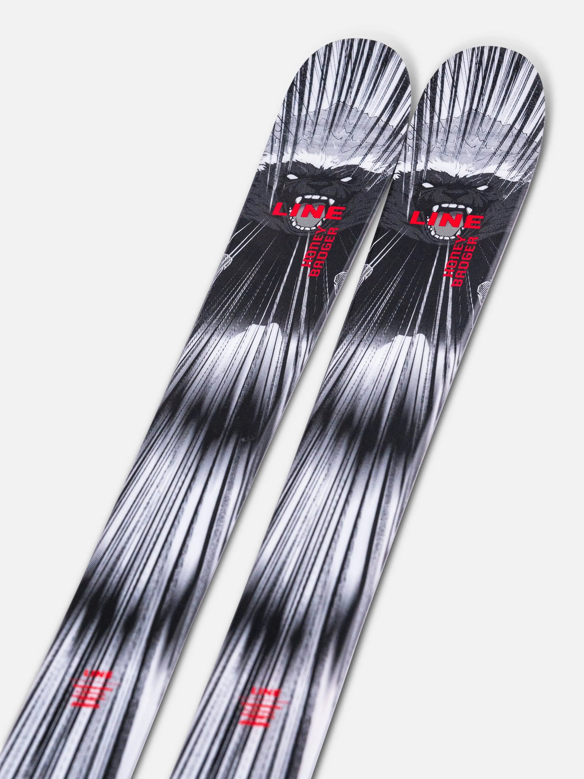 LINE Honey Badger Skis 2026 – Durable Freestyle Park & Street Twin Tips with Carbon Ollieband™ and 4D Fibercap Construction