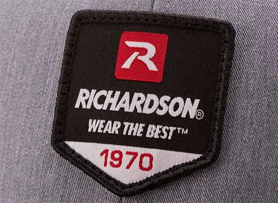 Woven patch reading Richardson on a trucker cap