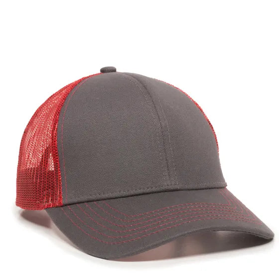 Outdoor Cap MBW-600 Twill Mesh Snapback Hat – Structured Mid-Low Crown Cap with Pre-Curved Visor