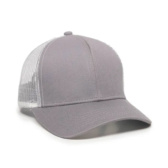 Outdoor Cap MBW-600 Twill Mesh Snapback Hat – Structured Mid-Low Crown Cap with Pre-Curved Visor