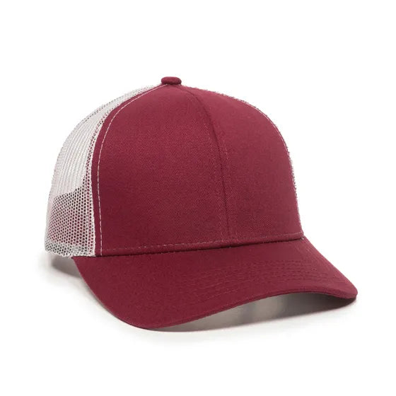 Outdoor Cap MBW-600 Twill Mesh Snapback Hat – Structured Mid-Low Crown Cap with Pre-Curved Visor
