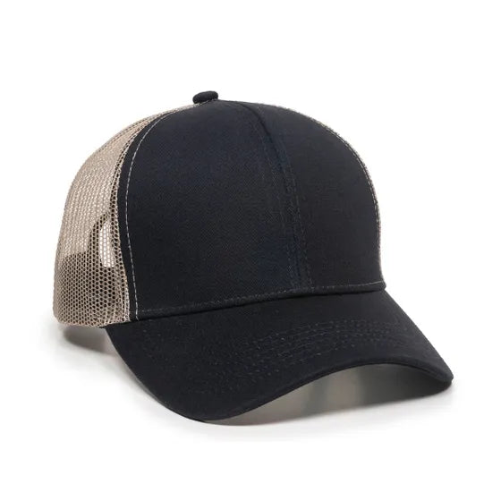 Outdoor Cap MBW-600 Twill Mesh Snapback Hat – Structured Mid-Low Crown Cap with Pre-Curved Visor