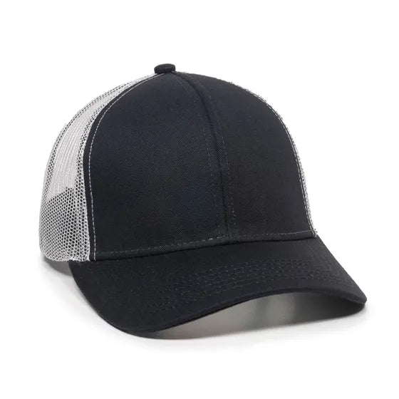 Outdoor Cap MBW-600 Twill Mesh Snapback Hat – Structured Mid-Low Crown Cap with Pre-Curved Visor