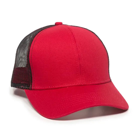 Outdoor Cap MBW-600 Twill Mesh Snapback Hat – Structured Mid-Low Crown Cap with Pre-Curved Visor