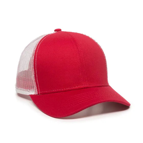 Outdoor Cap MBW-600 Twill Mesh Snapback Hat – Structured Mid-Low Crown Cap with Pre-Curved Visor