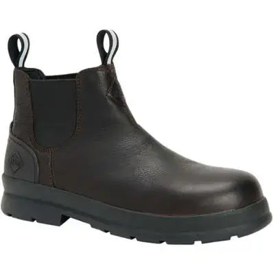 Muck Boot Men's Chore Farm Leather Chelsea Boot – Waterproof, Slip-Resistant, Memory Foam Footbed, Soft Toe