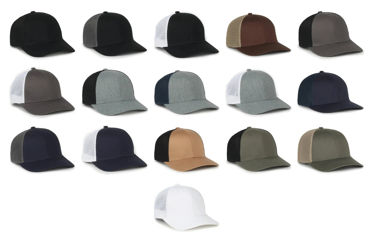 Outdoor Cap FLX672M ProFlex Stretch Mesh Cap – Structured Pro Round Crown, Premium Cotton Twill, Adjustable Sweatband