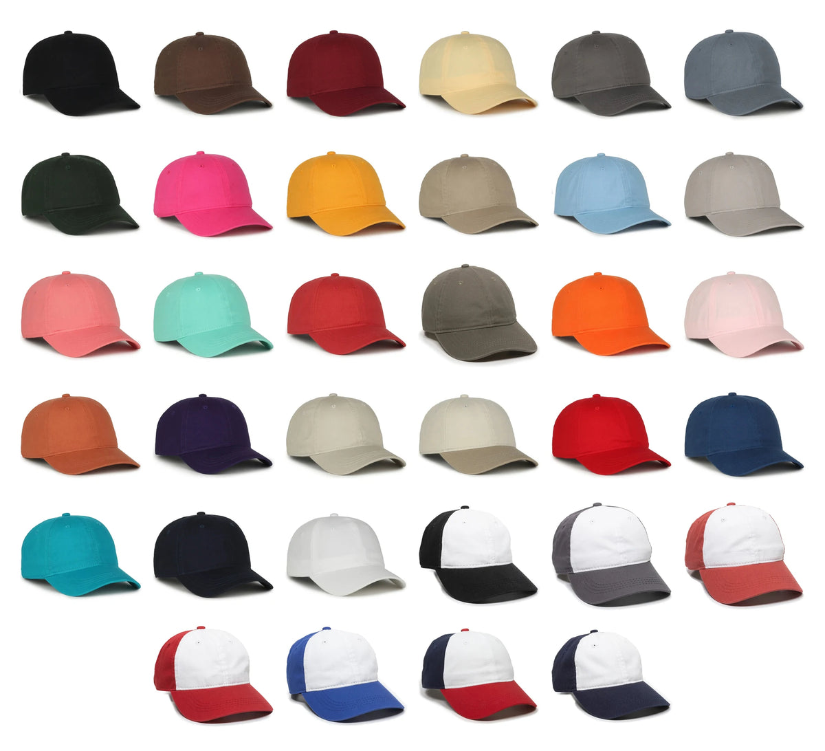 Outdoor Cap GWT-111 Garment Washed Dad Cap – Low Crown Unstructured Cotton Twill Adjustable Hat