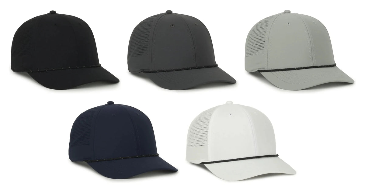 Outdoor Cap 660 Perforated Performance Polyester Cap w/Cord – Pro Mid Crown, Structured with Pre-Curved Visor