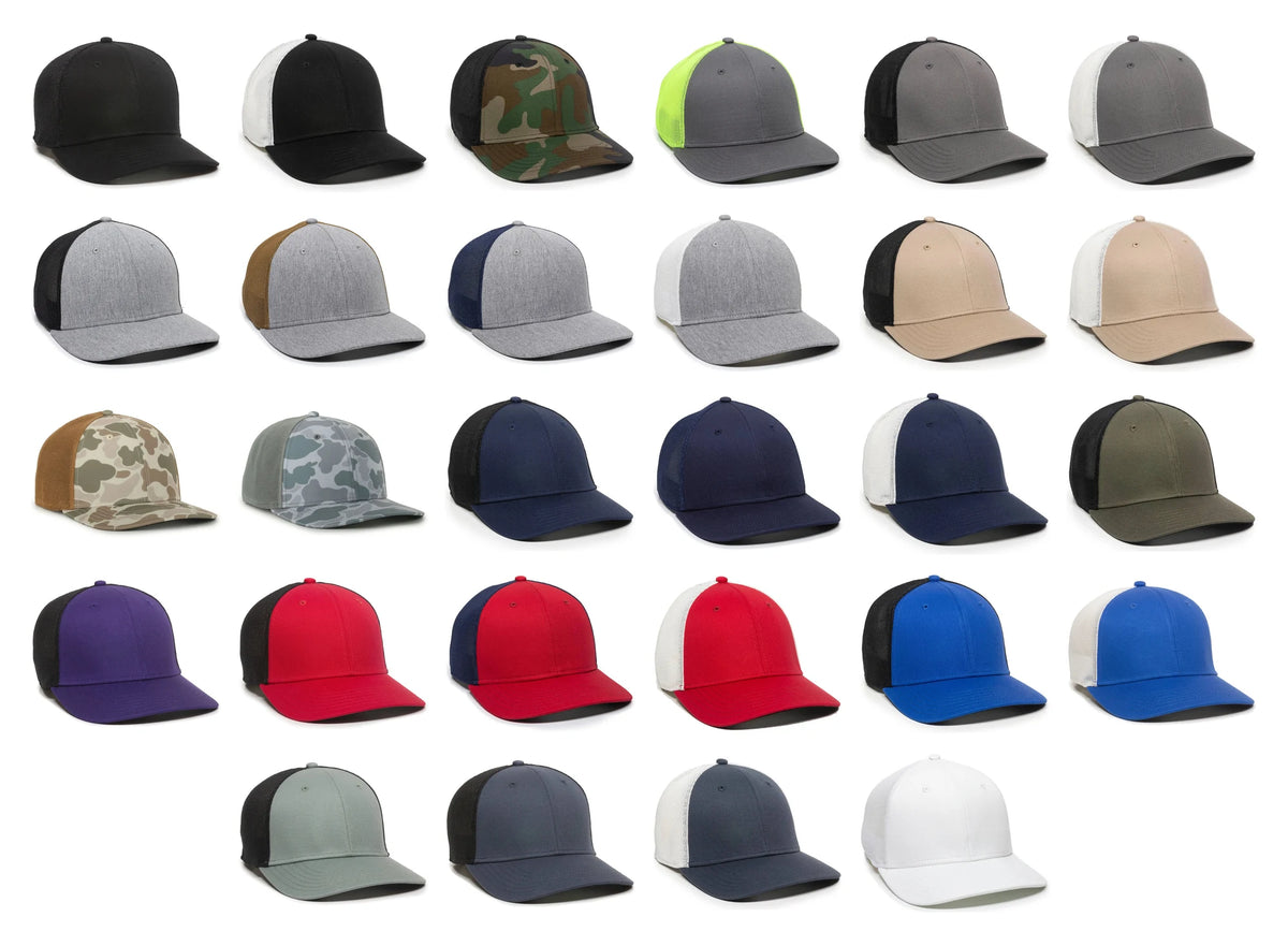 Outdoor Cap RGR360M ProFlex Premium Twill Mesh Back Cap – Structured Pro Round Crown Adjustable Snapback