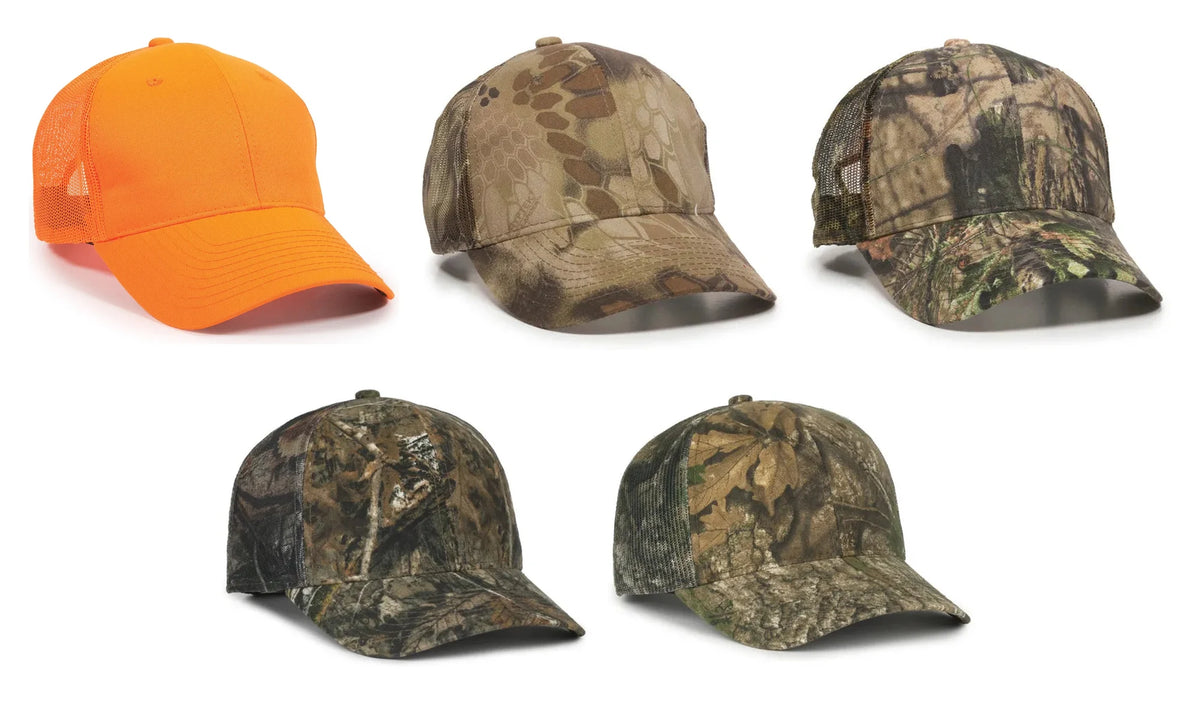 Outdoor Cap 315M – Pro‑Mid Crown Structured Canvas Camo Cap with Mesh Back and Pre‑Curved Visor
