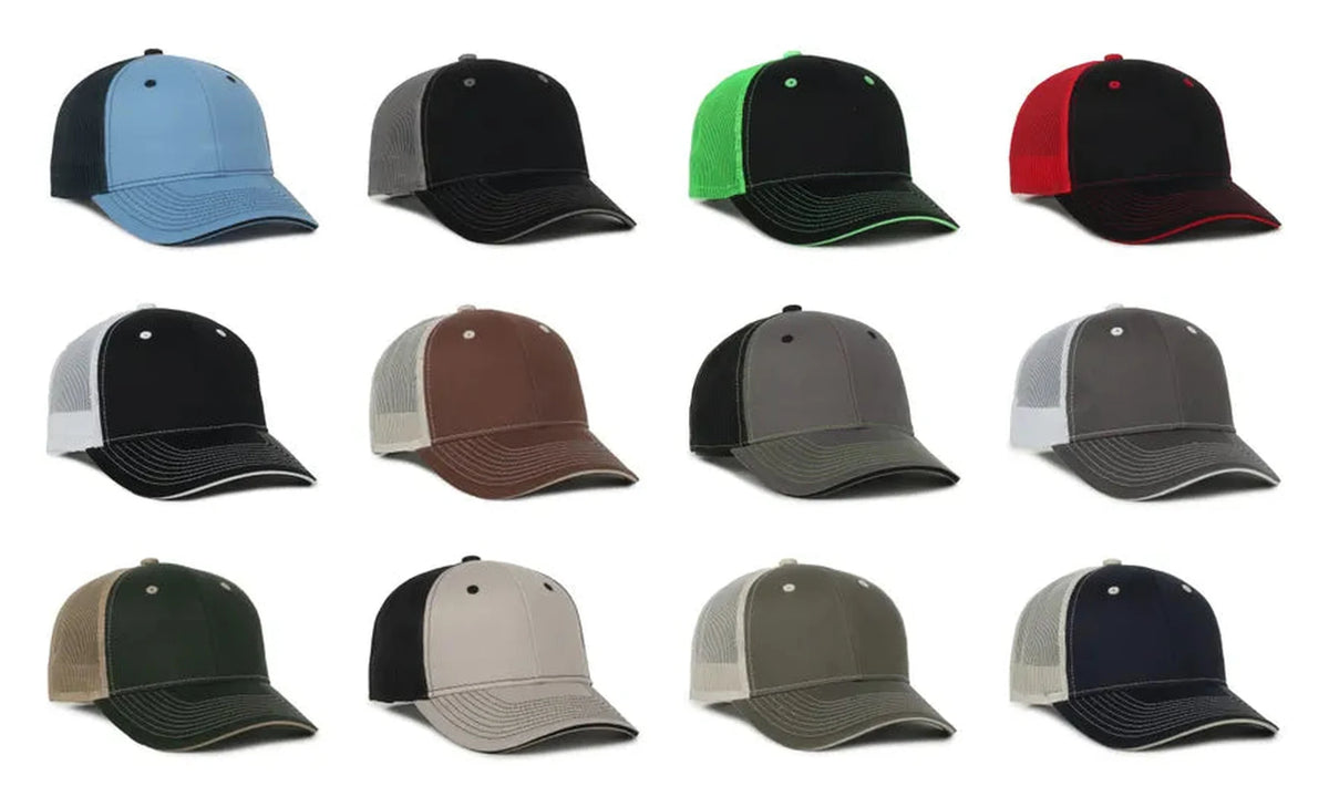 Outdoor Cap GWT‑101M – Mid‑to‑Low Crown Structured Garment‑Washed Mesh‑Back Cap
