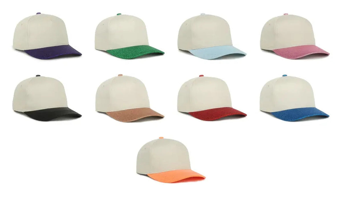 Outdoor Cap OC560GLTR – Two‑Tone Ladies’ 5‑Panel Glitter Cap with Structured Mid Crown