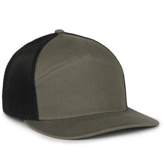 Outdoor Cap 106 Structured 7-Panel Mesh Back Hat – Chino Cotton Twill Front with Snap Closure