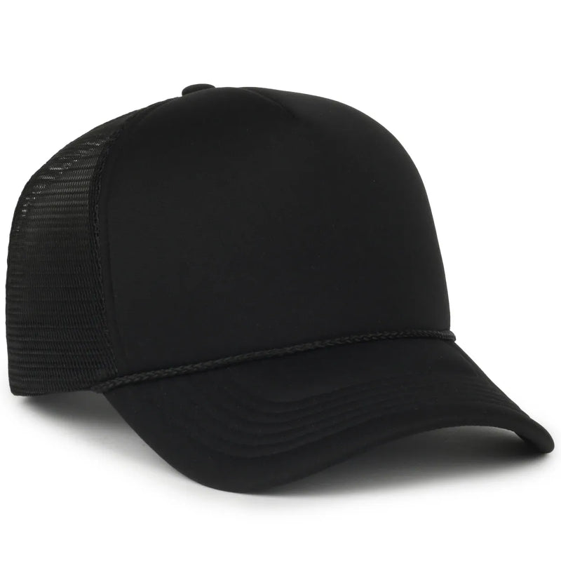 Outdoor Cap Foam 5-Panel Trucker Hat – High Profile Foam Front & Mesh Back with Cord Accent