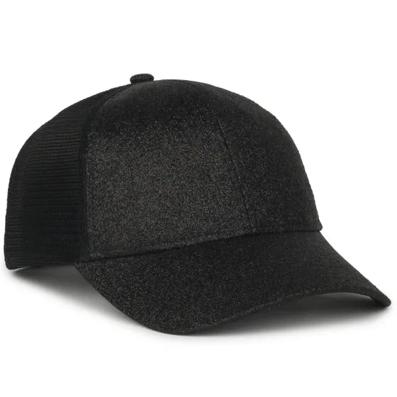 Outdoor Cap OCGLTR Glitter Trucker Hat – Ladies' Low-Crown Mesh-Back Snapback Cap