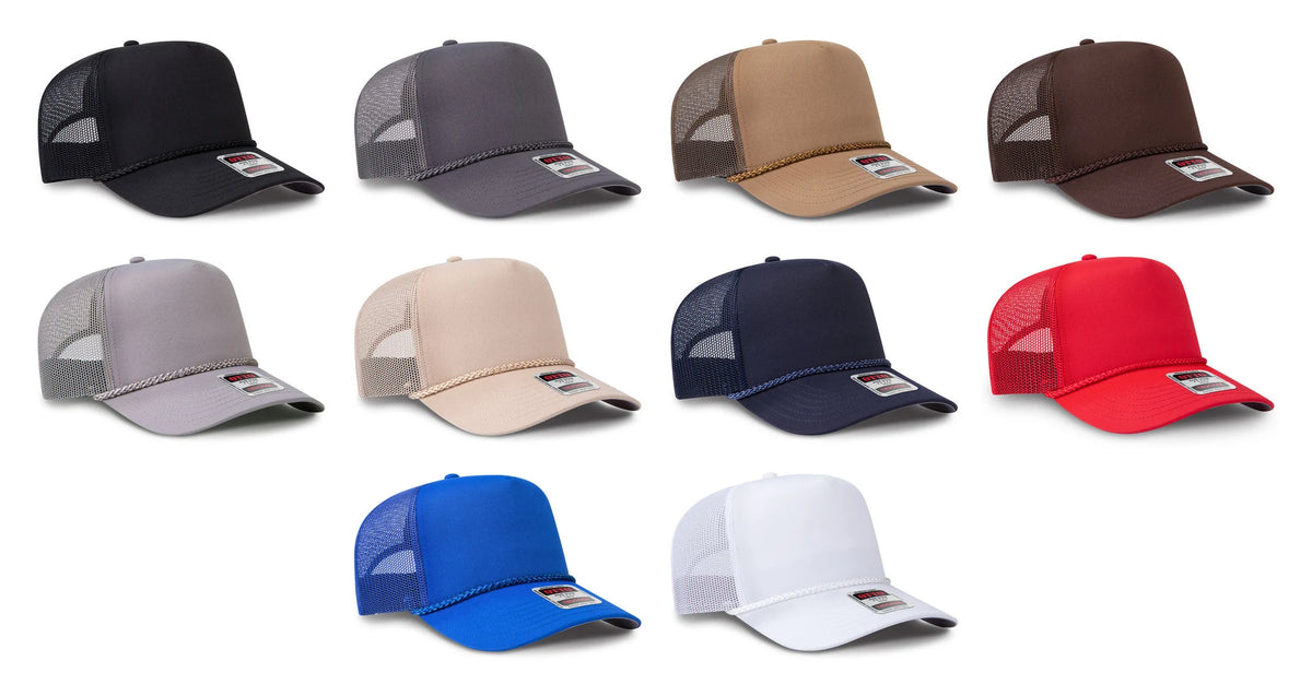 OTTO CAP® 32-2 - 5 Panel Mid Profile Mesh Back Trucker Hat