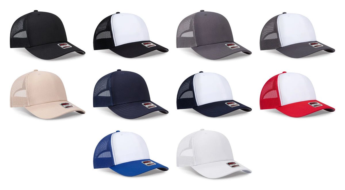 OTTO CAP® 1120-1 - Seamless 6 Panel Mid Profile Mesh Back Trucker Hat
