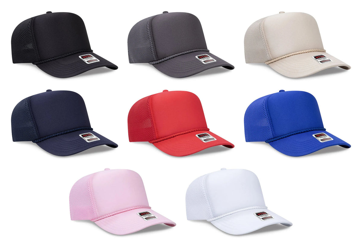 OTTO CAP® 39-166 - 5 Panel High Crown Air Mesh Back Trucker Hat