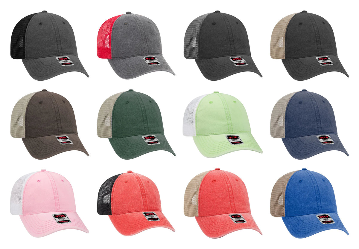 OTTO CAP® 121-1202 - OTTO COMFY FIT® 6 Panel Low Profile Mesh Back Trucker Hat