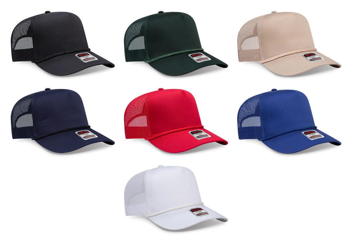 OTTO CAP® 39-071 - 5 Panel Mid Profile Mesh Back Trucker Hat 39-071